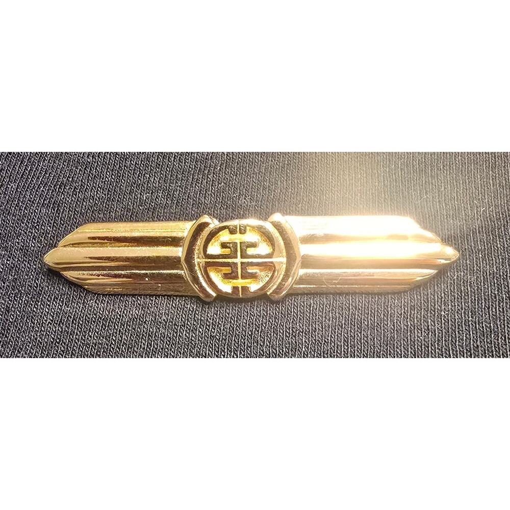 Vintage Givenchy Gold Tone Bar Brooch